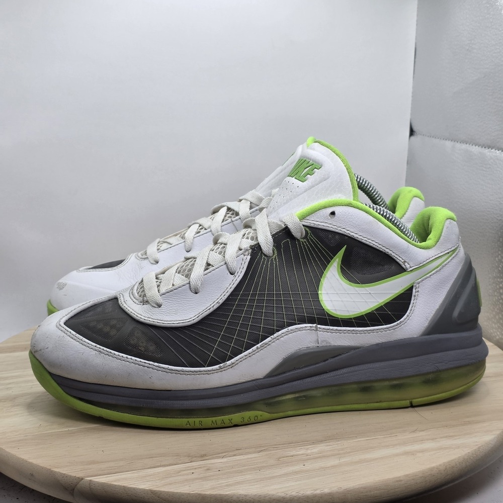 Mens Size 9 -‎ Nike Air Max 360 BB Low sneakers 'Grey Electric Green' Lebron 7